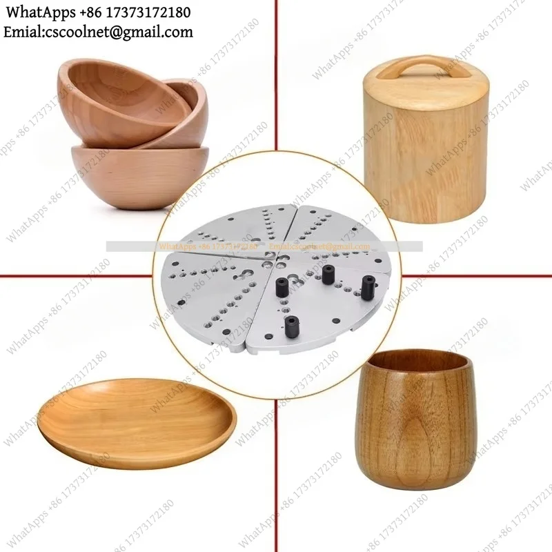 8-Inch Large Flat Jaws Wood Lathe Chuck Accessories for Bowl Plate Turning Tools