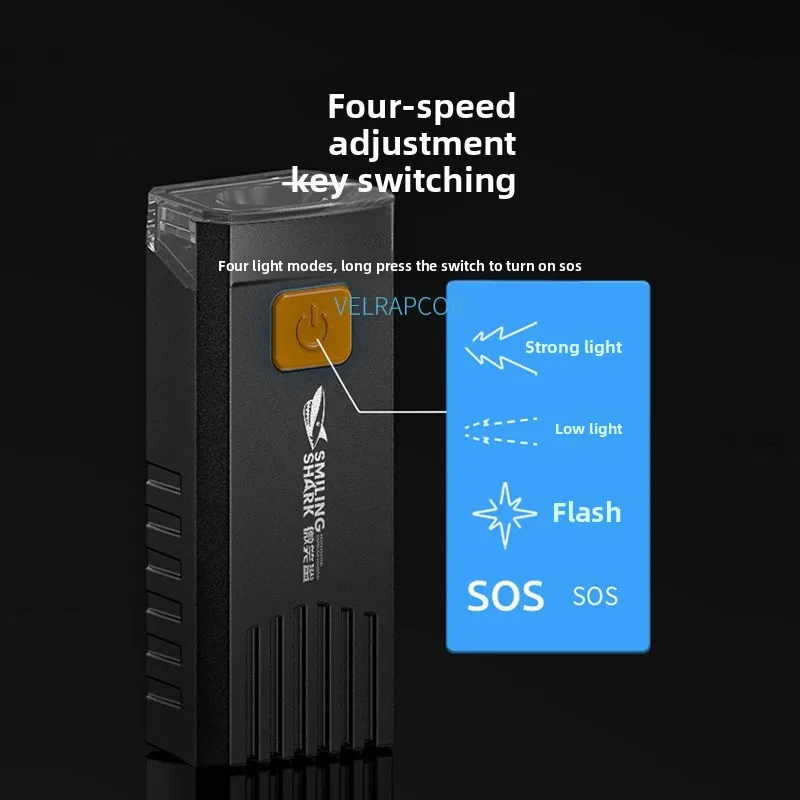 Smiling Shark Portable Easy To Install High Brightness Bicycle Light Outdoor Cycling Four Level Adjustable Large Flood Light