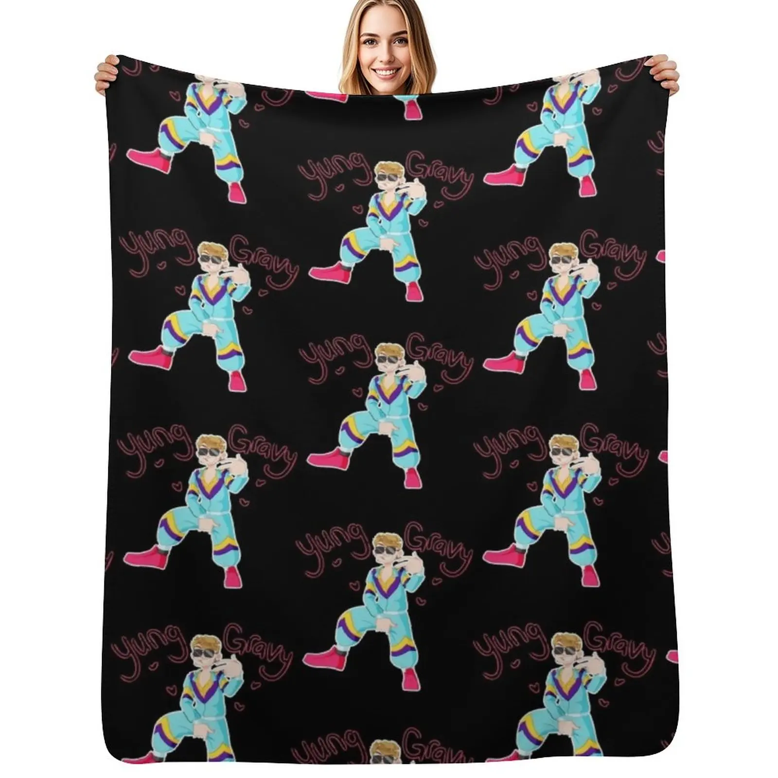 

raper dancing Throw Blanket blankets ands Polar Plaid on the sofa Loose Blankets