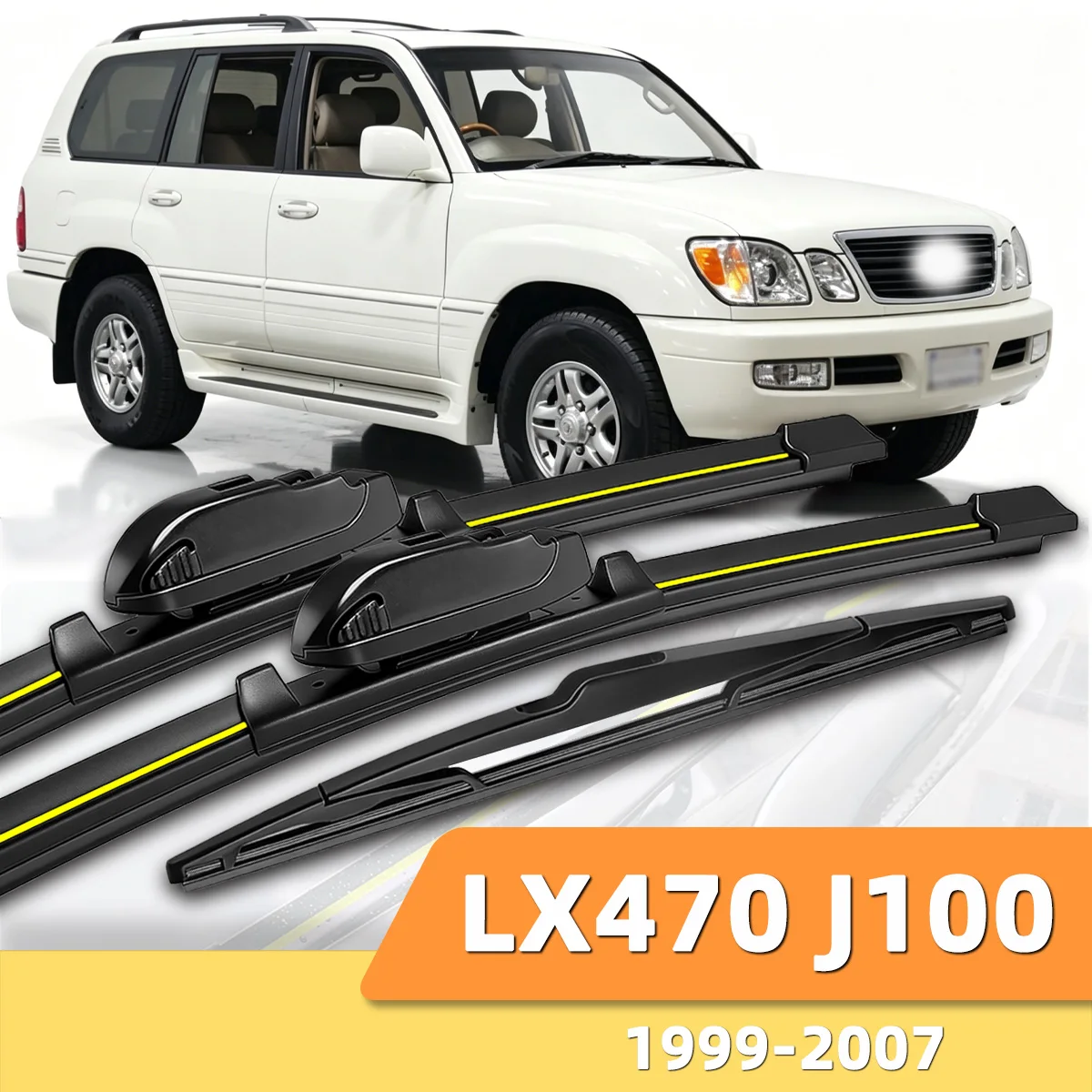 Geeignet für Lexus LX470 J100 1999–2007. Scheibenwischer vorne und hinten. Langlebiges Zubehör für Autoscheiben 2001, 2003, 2005