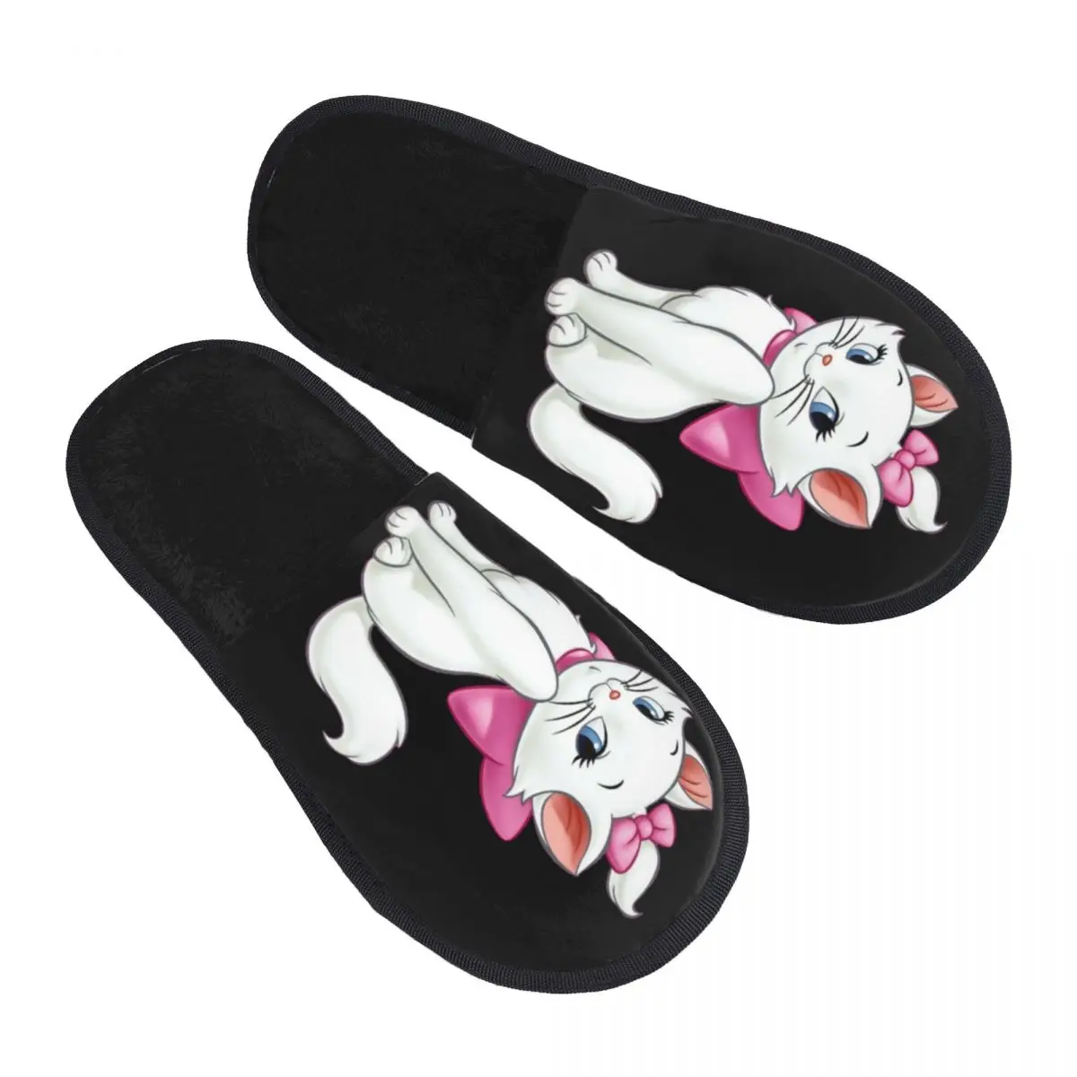 

Custom Print Women Marie Cat Cartoon House Slippers Soft Warm Memory Foam Fluffy Slipper Indoor Outdoor Shoes
