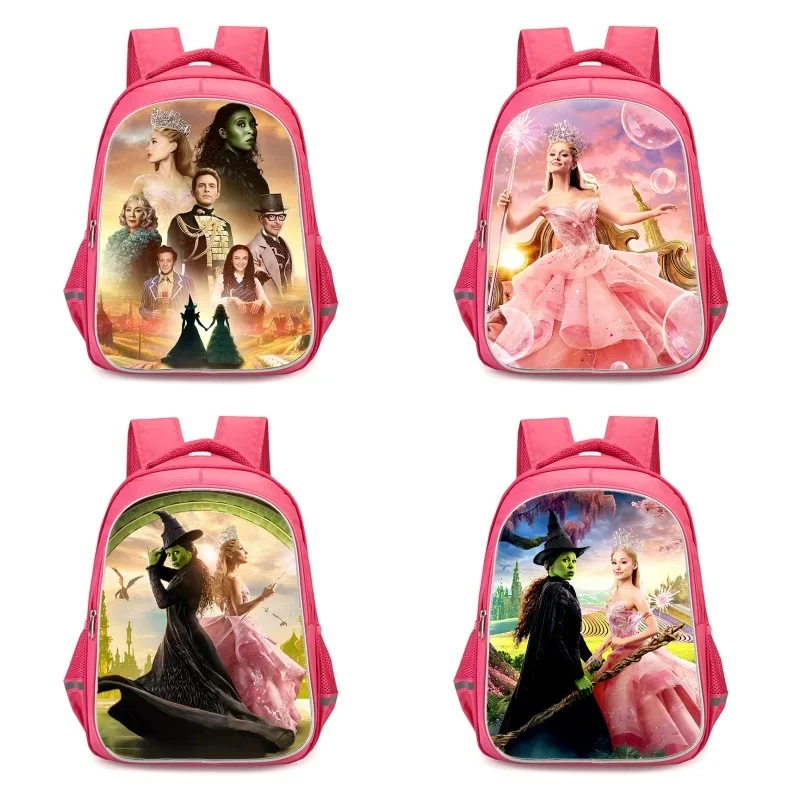 16-inch Wicked Child School Bags with Double Zipper Pocket,Cartoon Backpack for Girls,Durable Kids Bags for Pupil Students