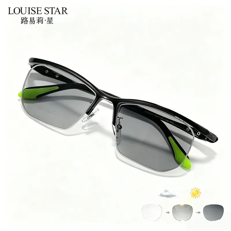 Ultra light half frame sports glasses photochromic 0 degree men's large frame reading glasses multifunctional reading glasses