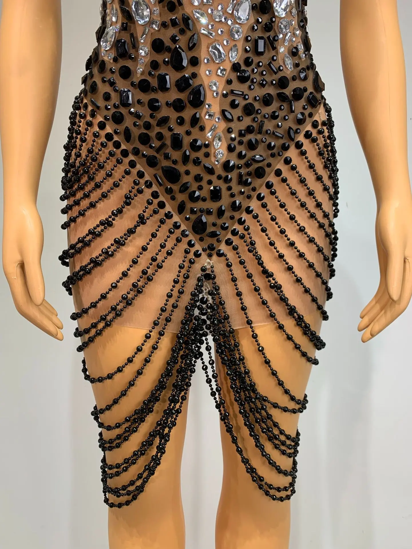 Robes de fête d'anniversaire sexy pour femmes, dos nu, strass, maille, moulante, mini robe, Club, Bar, Gogo, danseuse, chanteur, Costumes de scène