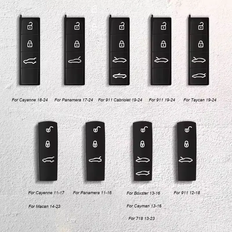 Car Key Shell Key Pad Replacement Rubber Button Pad Replace For Porsche Cayenne 9YA 92A Panamera 718 Taycan 911