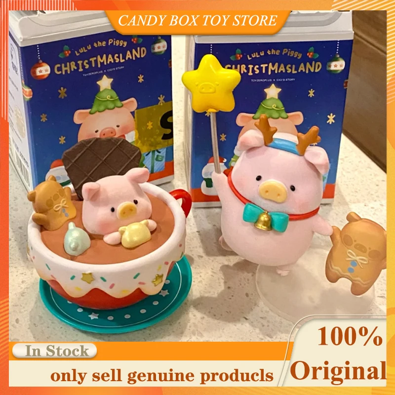 

Hot Genuine LuLu The Piggy Christmas Town Series Blind Box Cute Dolls Desktop Ornament Mysterious Box Child Christmas Gifts