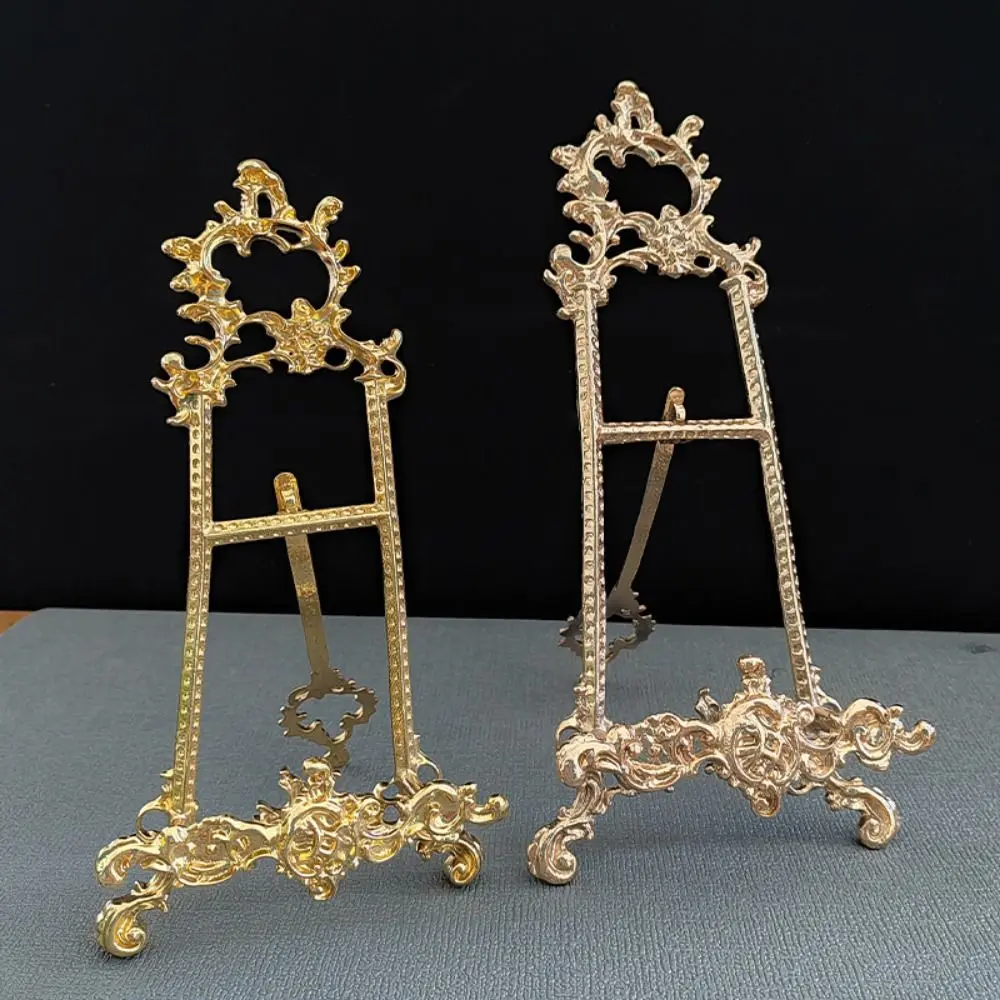 Creative Frame Bracket Gold Metal Frame Art Photo Frame Holder Elegant Durable Display Storage Rack Entryway Display