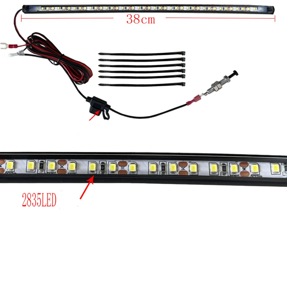 1/2 PCS LED Car Under Hood Work Inspection Light Kit Waterproof 12V White LED Strip Lights Bars Car Hood Lights Fits Any Vehicle