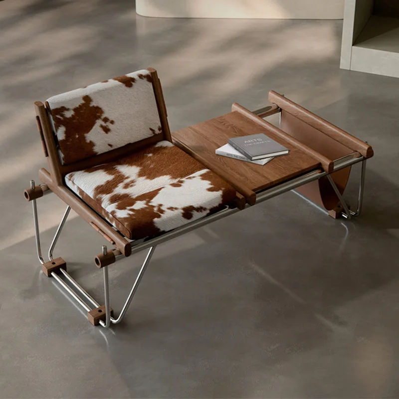 

Book Chair Household Multifunctional Reading Coffee Stainless Steel Leisure Chair Milk