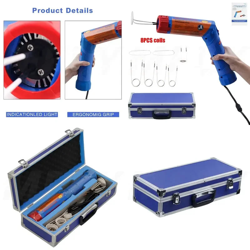 Brand For Rotating Magnetic Induction Heater Tools 1100W Hand Held Magnetic Heater 8 Coils Kit Bolt Remover Flameless Heater