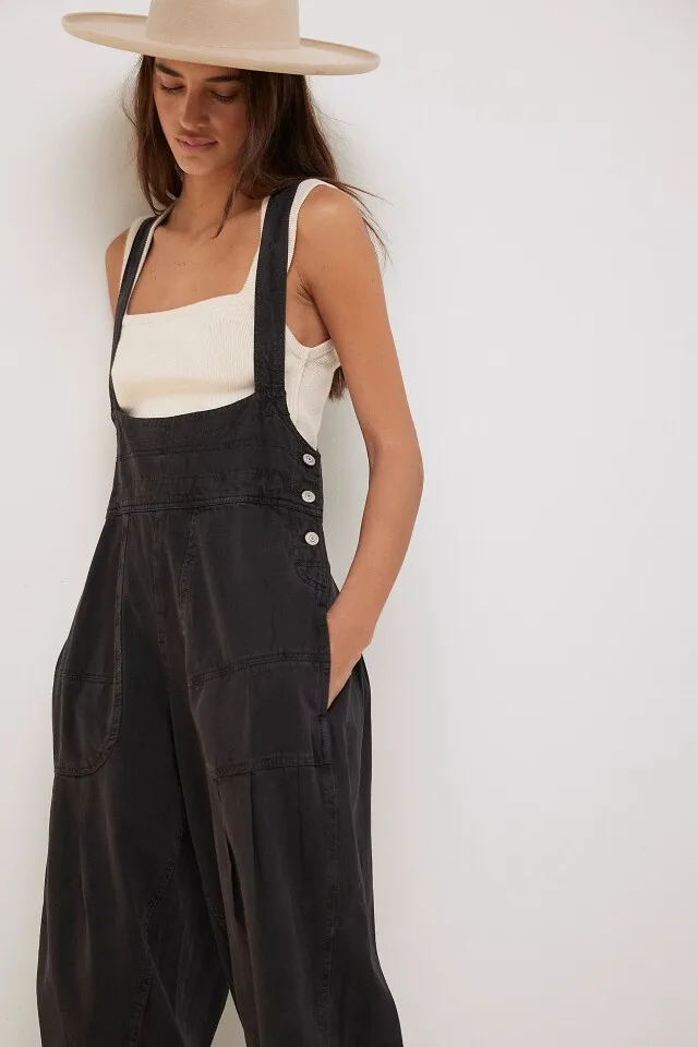Women's Loose Casual Side Pocket Sleeveless Denim Overalls