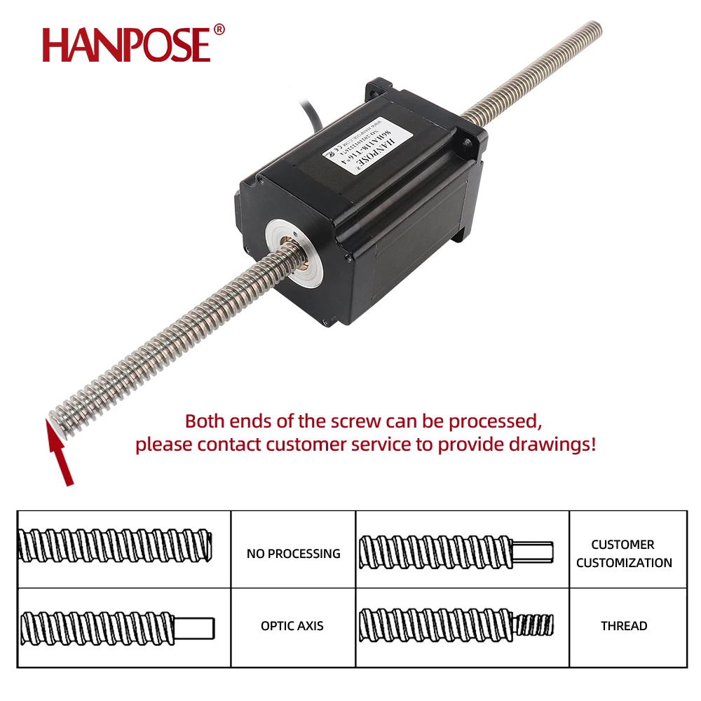 86 Through type screw motor torque 8N.M 86HA118-T16*4 lead screw 200-400MM nema34 stepper motor For 3D Printer Monitor Equipment