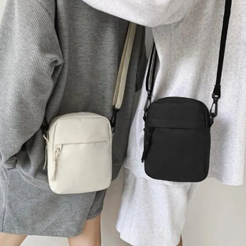 Messenger Sling Bags For Men women Casual Canvas Small Zipper Crossbody Pouch Simple Small Crossbody Shoulder Bag 2024 Trend