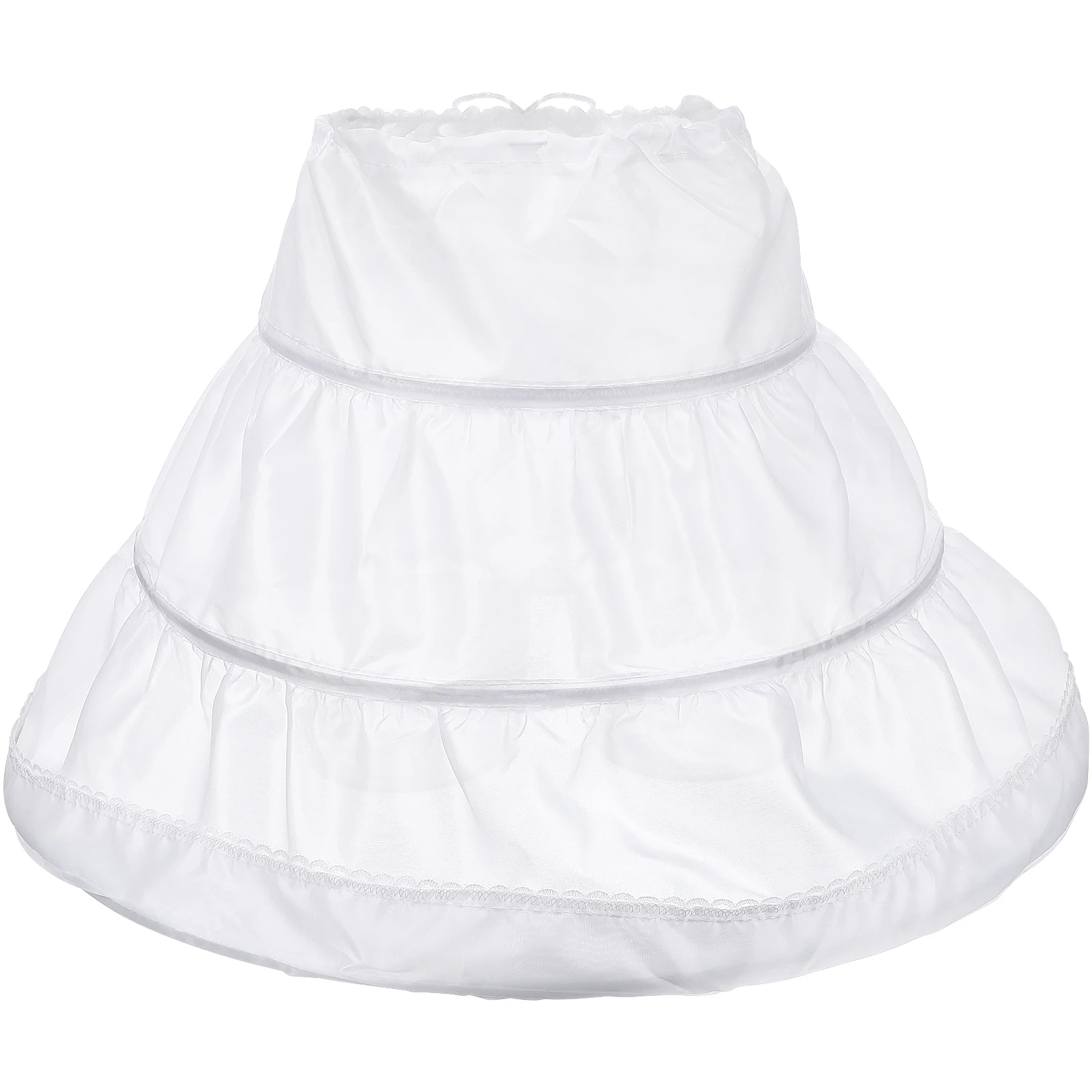 

Girls Petticoat Princess Skirt 3 Steel Hoops Elastic Foldable Lightweight Wedding Bridesmaids Flower Girl Skirt
