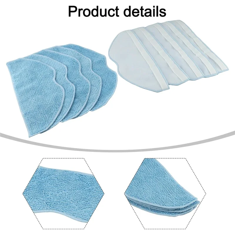 A26T-10PCS Mop Cloths For EZVIZ RE4 /RE4 Plus/RE5 /RE5 Plus Vacuum Cleaner Parts Washable Microfiber Mop Pads