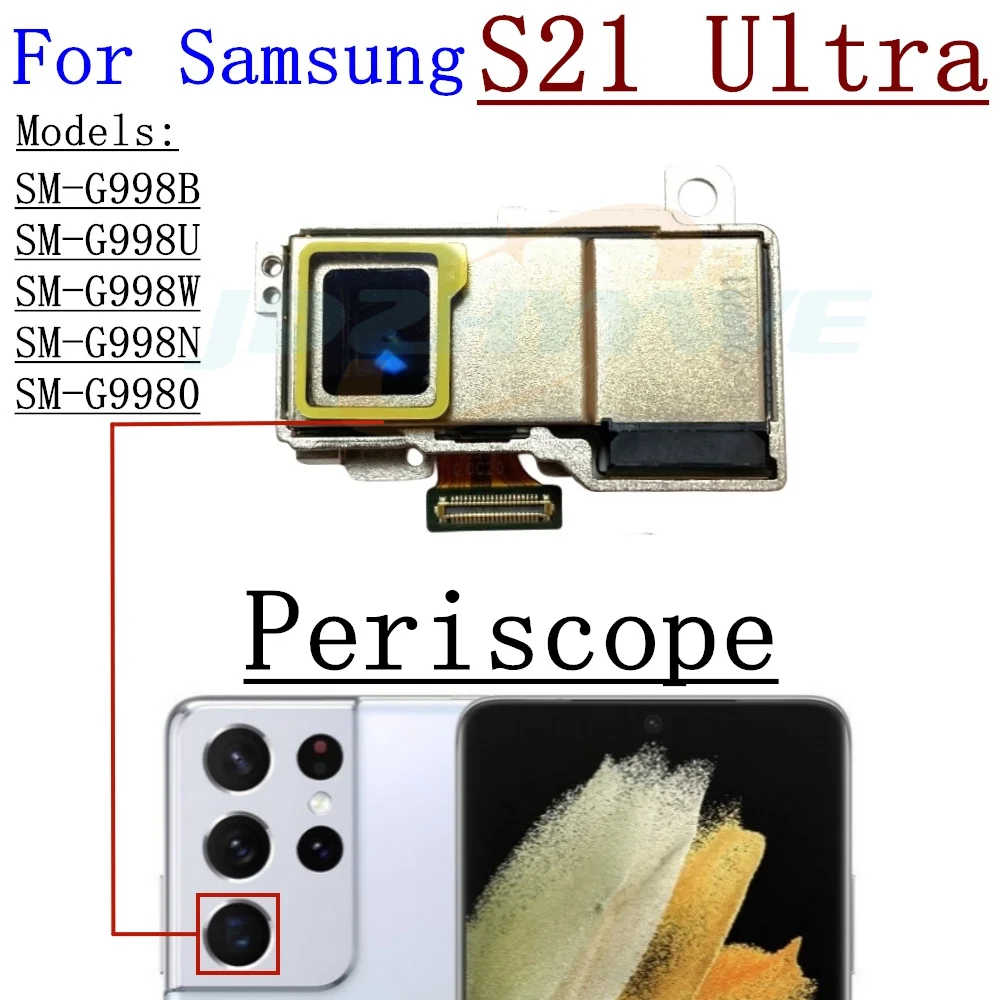 Front Back Camera For Samsung Galaxy S21 Ultra G998 Selfie Frontal Backside Main Rear Facing Camera Module Flex Parts