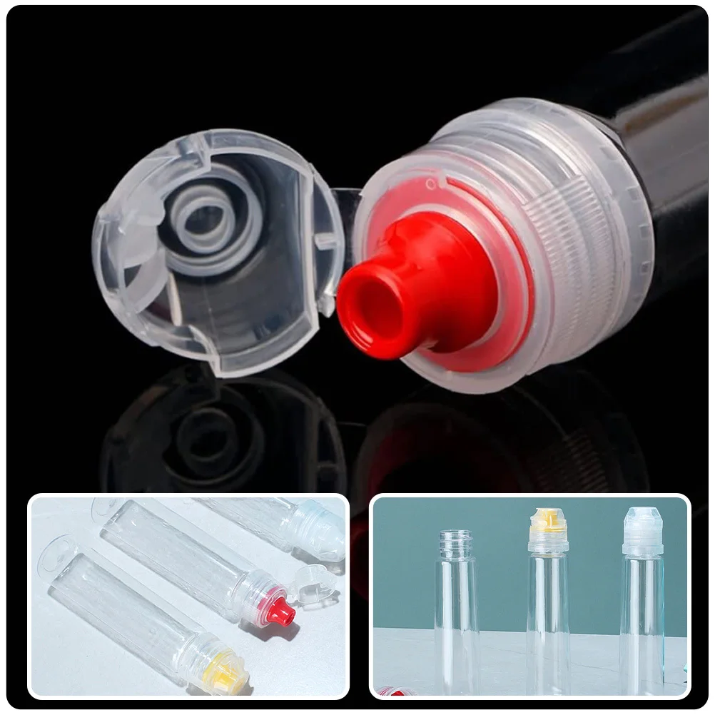 8Pcs Sauce Squeeze Bottles Reusable Condiment Dispensers Durable Transparent Plastic Salad Dressing Containers Random Color