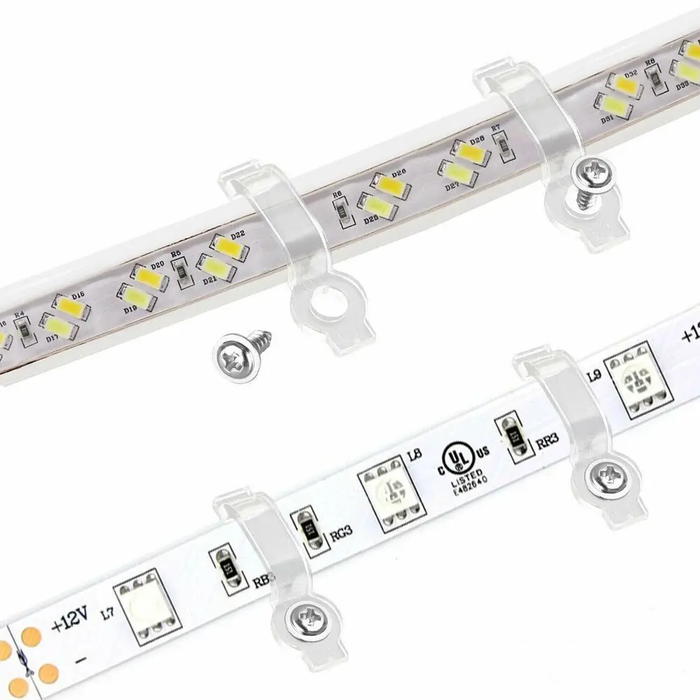 8mm 10mm 12mm Transparent Fixing Clamp LED Strip Mounting Bracket For Fixing 5050 RGB LED Strip LED Strip Light Fastener