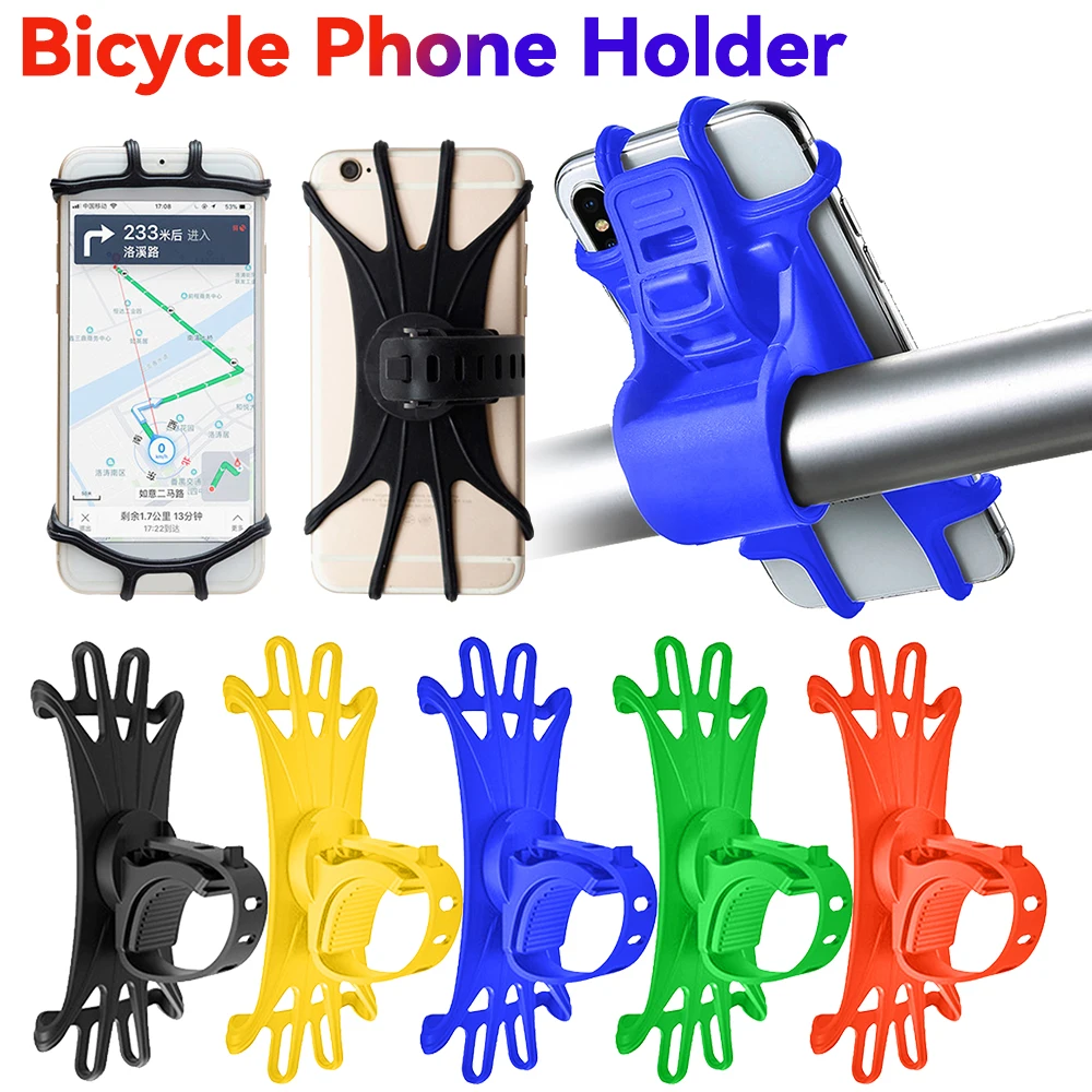

Bike Phone Holder 360 Rotatable Silicone Phone Holder for Bicycle Motorcycle Car GPS Bracket Multifunctional Bike Accessories