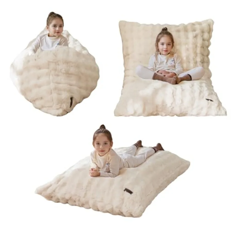 

3 in 1 Bean Bag Chair Bed Child Floor Sofa for Gaming Reading Convertible Bean Bag Floor Cushion with Machine Washable Cover fo