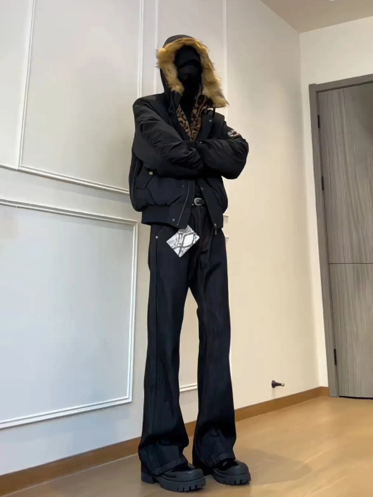 

Bla Red d Denim Jeans Men's Autumn Winter American Cleanfit Pants Design Sense Bend Knife Flared Pants Straight Tube