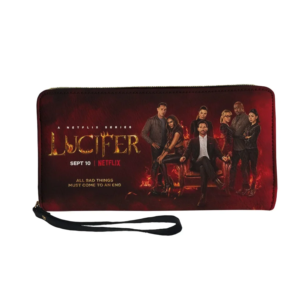 Lucifer TV series Lucifer Morningstar Custom Wallet Purse Sprunki Mens Womens Zipper Long Wallets Double Print Wallet Gift Bag