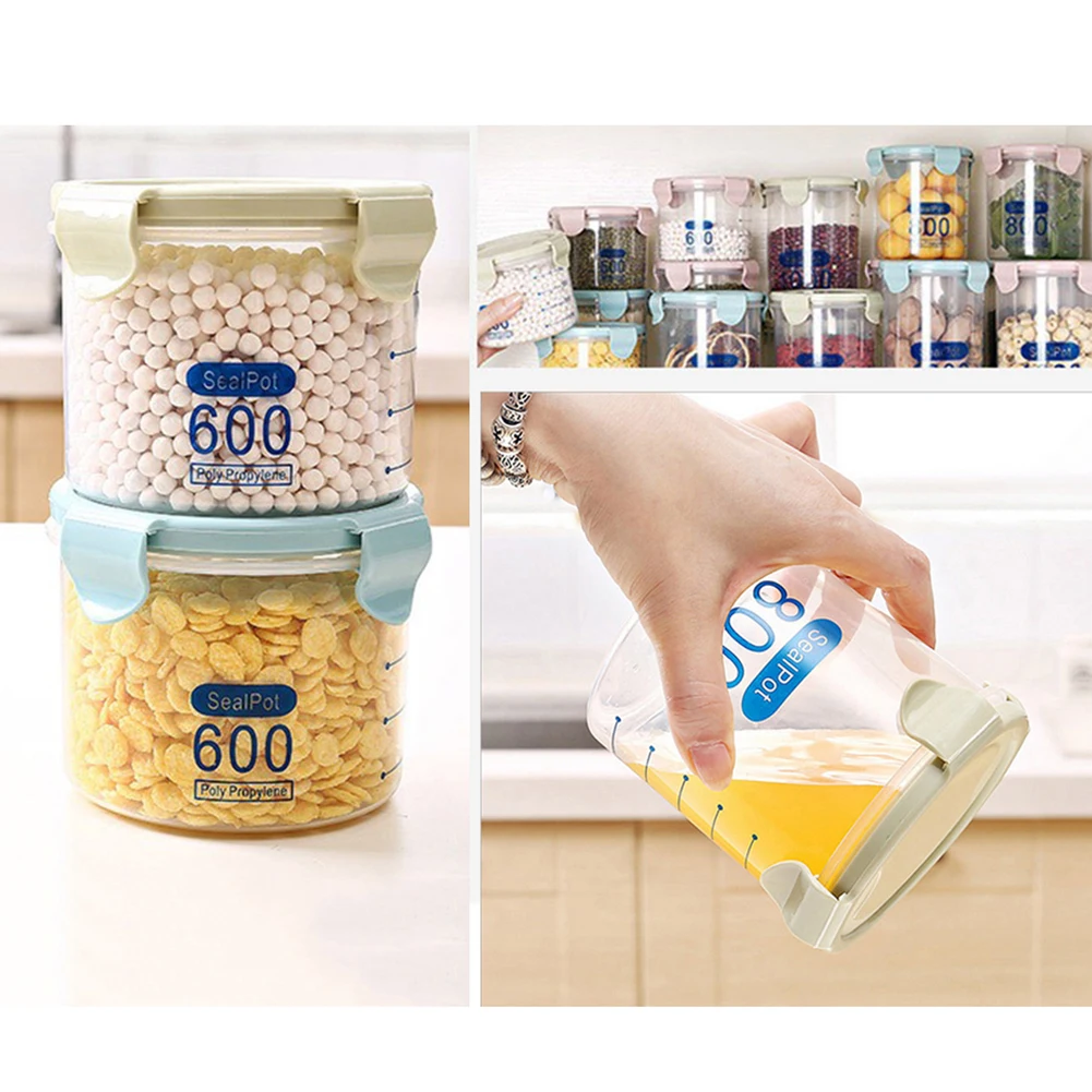 ZK20 Food Preservation Container Coarse Cereals Grains Jar Scale Bottle Fresh Pot Kitchen Storage Cans Sealing Box Tank