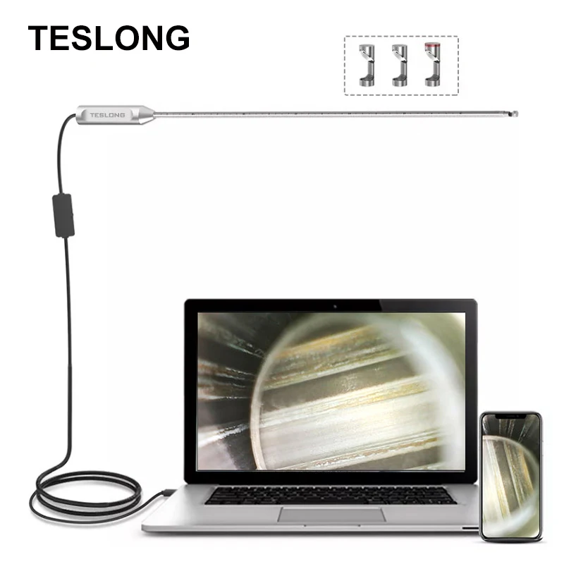 

TESLONG 5mm Lens Pistol Borescope, Visual Barrel Inspection Tool 26CM Rigid Probe for Android, Windows and Mac