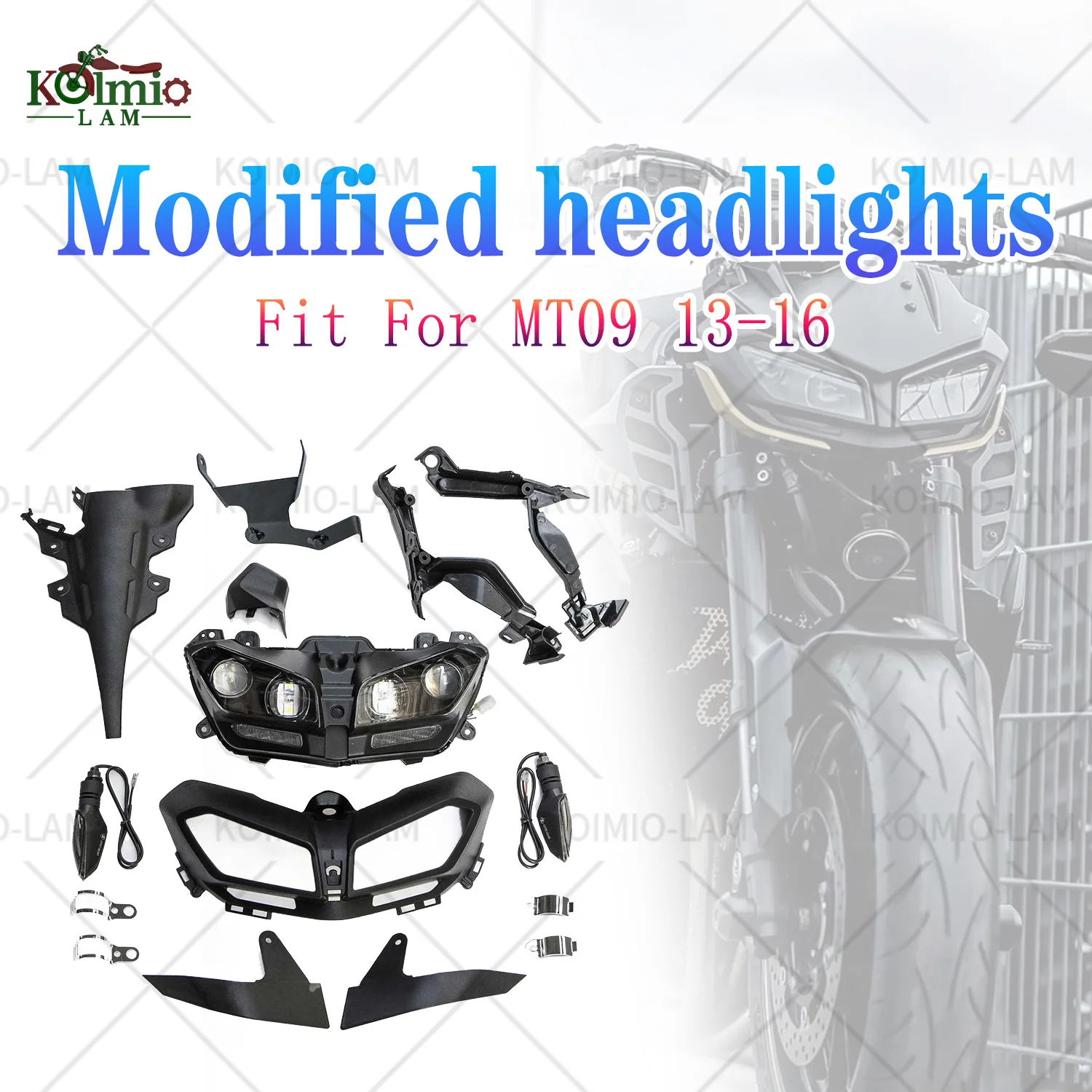 

Fit For YAMAHA MT 09 2013 - 2016 FZ09 Modifying Motorcycle Headlight Assembly Fairing Plastic MT-09 MT09