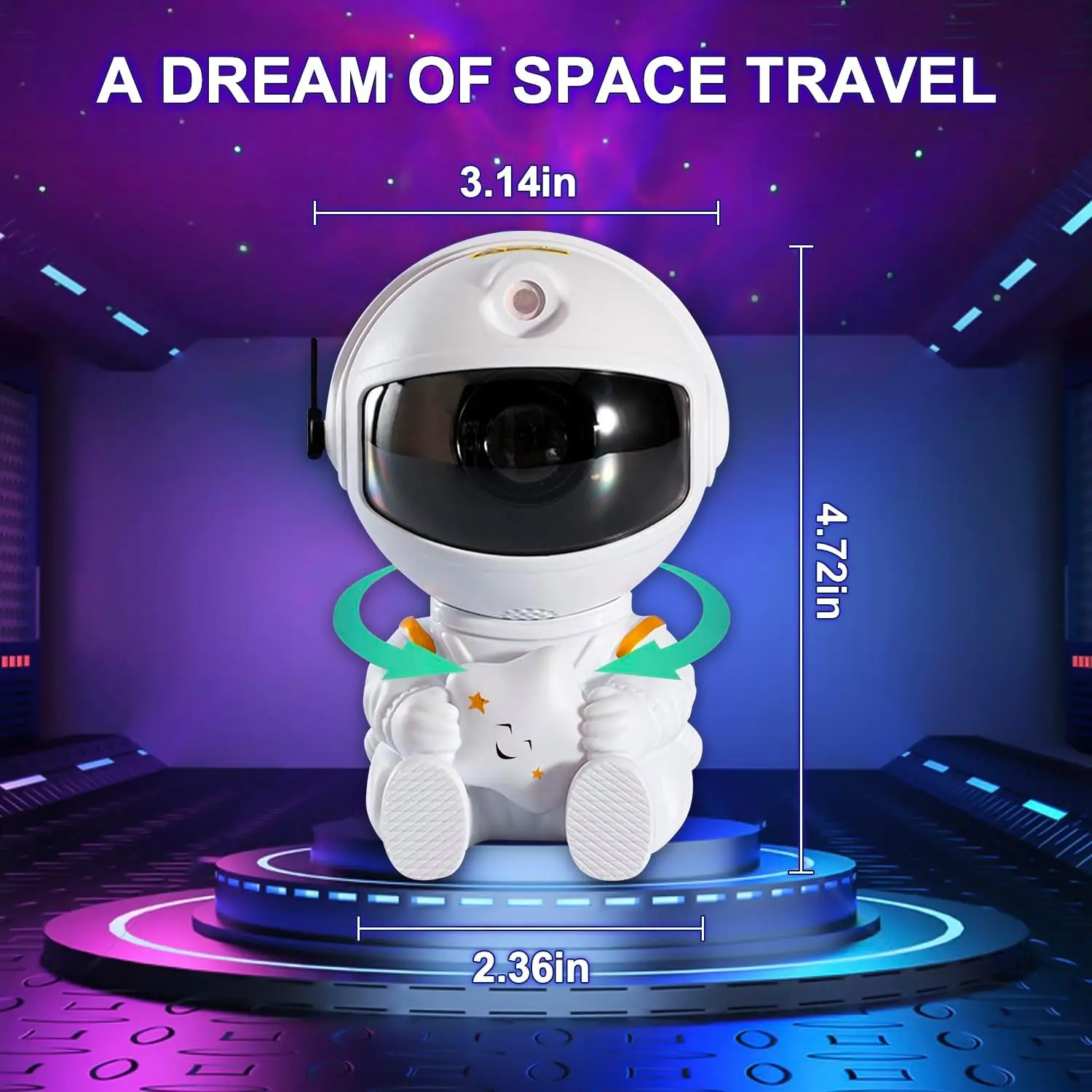 Galaxy Star Projector Night Lights Starry Sky Astronaut Atmosphere LED Lamp For Decorative Bedroom Ceiling Kids Children Gifts