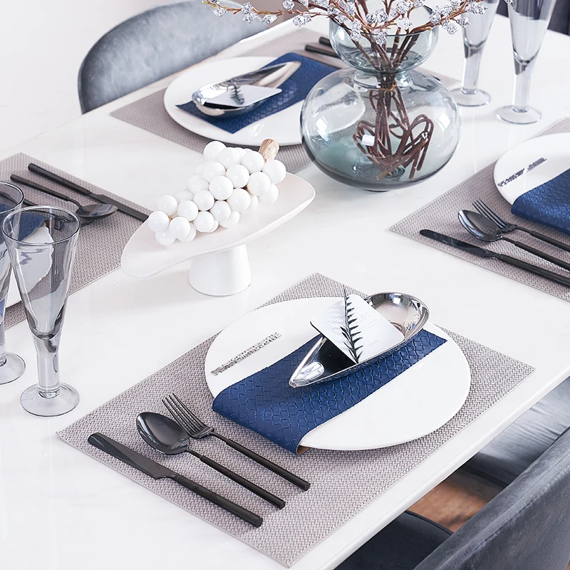 Nordic Birthday Party Club Restaurant Hotel Dining Table Setting Tableware Set Cutlery Set Covered 12 Inch White Ceramic Plate