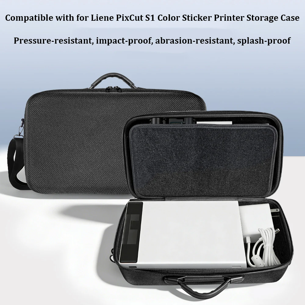 

Upgraded Water-Resistant Design Hard Travel Case For Liene PixCut S1 Color Sticker Printer Fit For Chargers And Accessories