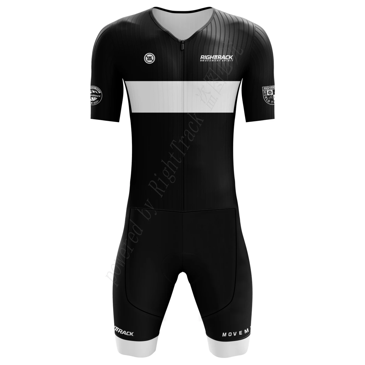 New MEN'S Triathlon Trisuit World Championship Short Sleeve Colorful Skinsuit RIGHTTRACK Swimming Cycling Running Appare