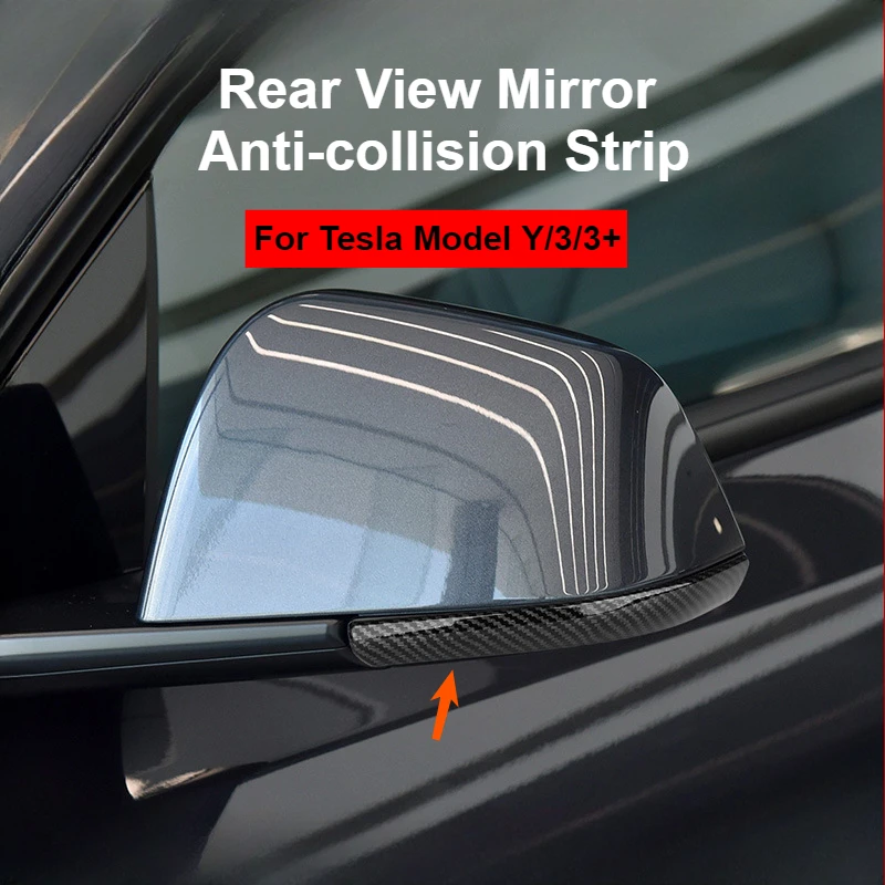 

2PCS Rear View Mirror Anti-collision Strip Cover for Tesla Model Y/3/3+ ABS Reverse Mirror Anti-scratch Sticker Car Accessories