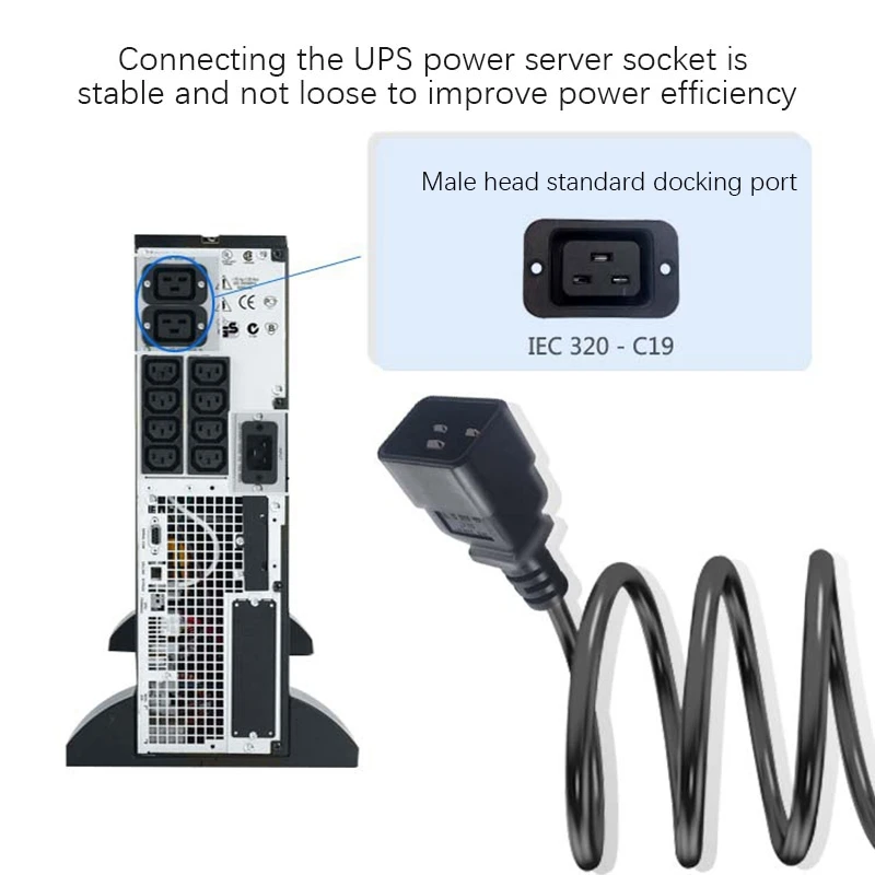 (A32M) IEC 320 C13 to C20 AC Power Supply Extension Cord Adapter for PDU UPS(1.8M)