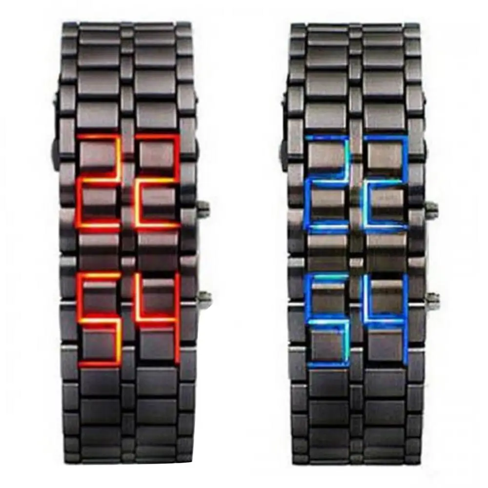 Fashion Wrist Watch for Men LED Digital Alloy Wrist Watch Bracelet Chain Valentines Women Quartz Wristwatches Gift