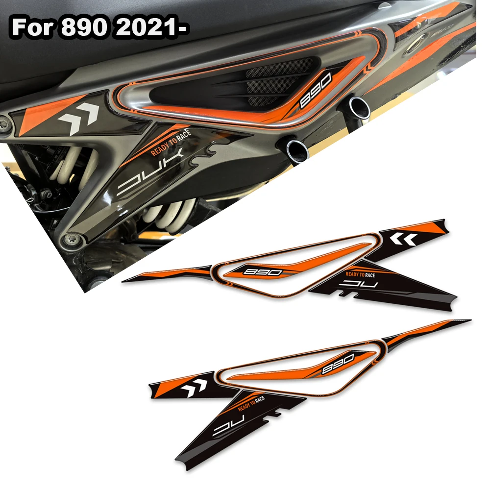 

Motorcycle Fairing Fender Protector Tank Pad Side Grips Gas Fuel Oil Kit Knee Stickers Decals For 890 DUK 2023-2024