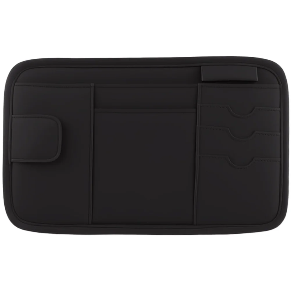 Car Interior Sun Visor Bag with Magnetic Glasses Clip Multiple Functional Pockets for Tickets and ID Documents