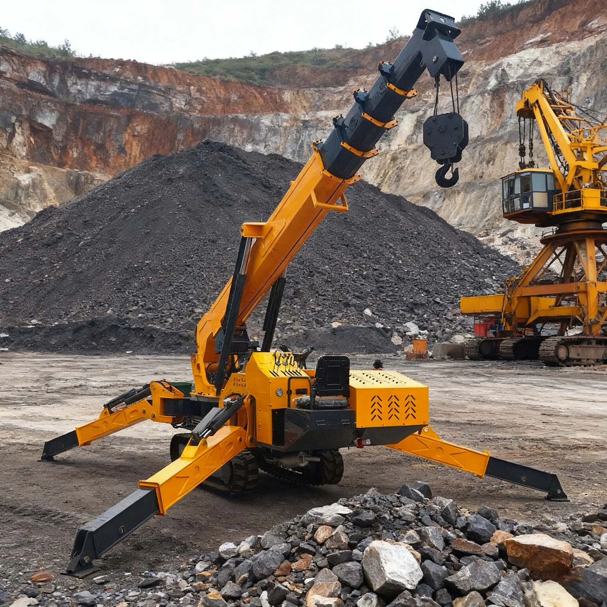 3T 5T 8T Compact Spider Lift and Spider Crane with Electric or Diesel Power for Outdoor Rough Ground Use