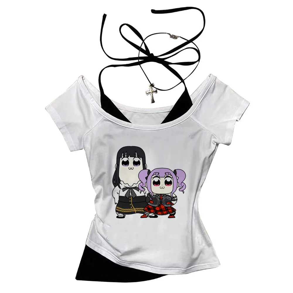 Bang Dream crop top girl scene  cheap gothic cute emo top tees alternative  2000s harajuku grunge baddie