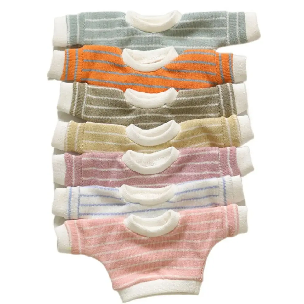 القطن ملابس دمى قميص شريط بلون ملابس دمى 15 سنتيمتر هوديي جودة عالية لا سمات ملابس دمى فستان ذاتي الصنع