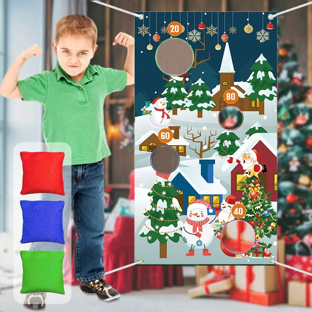 

Funny for Adults Children Party Games Outdoor Toy Safe Tossing Throwing Banner Play Bean Bags Christmas Throwing Game Flag