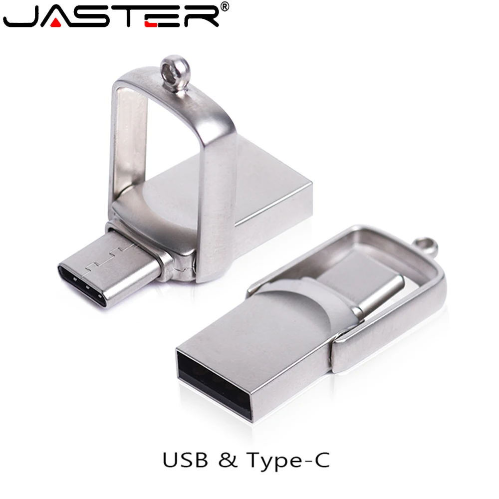 JASTER TYPE-C OTC هدية الأعمال محرك فلاش USB 128 جيجابايت ذاكرة معدنية صغيرة 64 جيجابايت محرك قلم عالي السرعة 32 جيجابايت فضي USB-C 16 جيجابايت 8 جرام