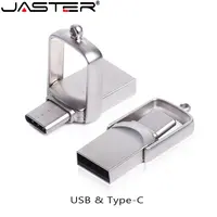 JASTER TYPE-C OTC regalo de negocios unidad Flash USB 128GB Mini Memory Stick de Metal 64GB Pen Drive de alta velocidad 32GB USB-C plateado 16G 8G