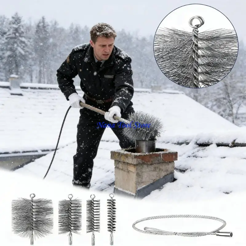 31GJ Multiple Functional Wire Brush Set Pack of 4 Comprehensive Pipe Descaling Applications