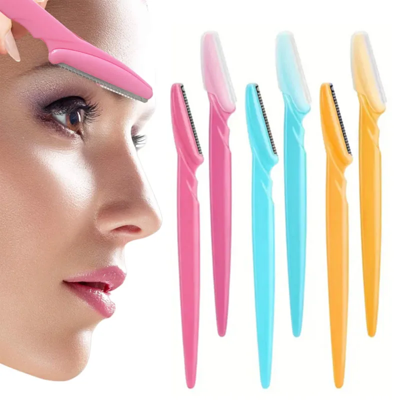 1-10Pcs Eyebrow Trimmer Eyebrow Razor Safety Eye Brow Shaping Knife Portable Blades Face Hair Removal Shaver Woman Makeup Tools