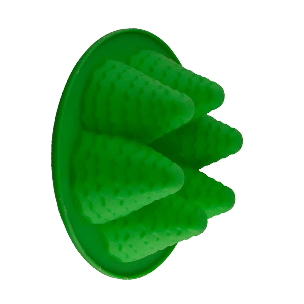 

3D Christmas Tree Cake Stencil Random Color Silicone Mold Creative Easy to Use for Party Baking Decoration