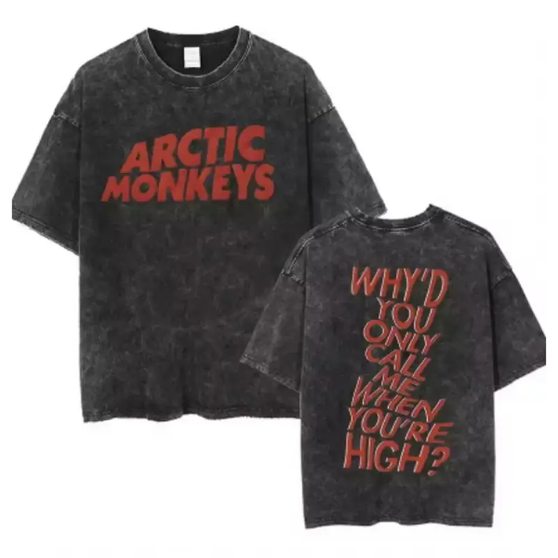 Y2K Hip-Hop Streetwear Kurzarm-T-Shirt, Retro Arctic Monkeys Rock-Album Grafik Vintage Oversized Shirt für Herren – Detail 6