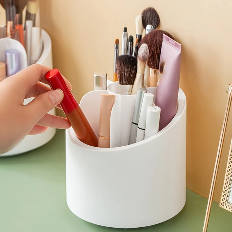 File storage in Stock New Arrivals Rotating Makeup Brush Holder with Lid -Cosmetic Brushes Organizer