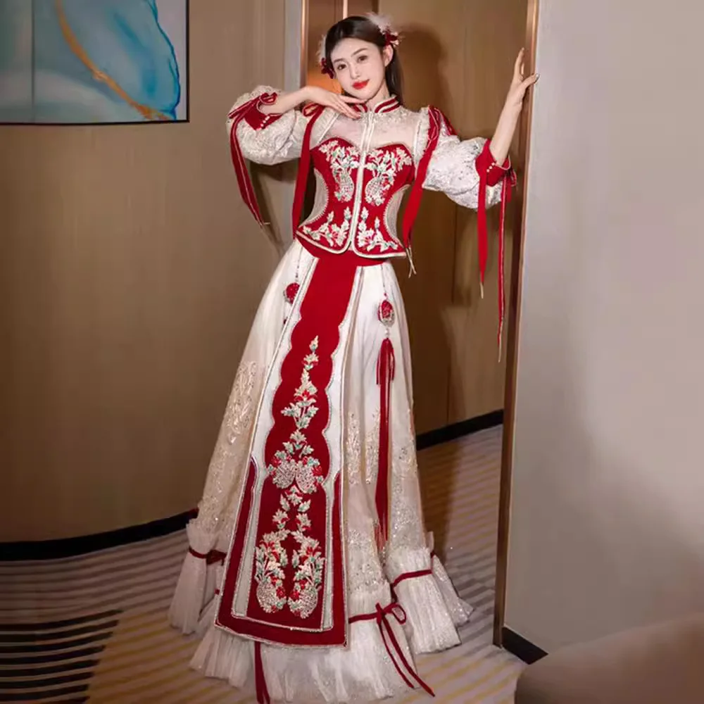 Xiuhe Kleidung Sommer chinesische Brautkleidung High-End-Fee-Hochzeitskleidung neue Drachen- und Phönixjacke